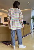 Hallie Stripe Cotton Smock Blouse F /16=